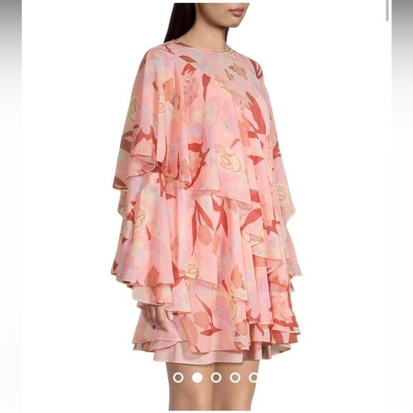 Ted Baker London Pagaia Ruffle Mini Dress in Coral, Size 0, NWT - Picture 3 of 4